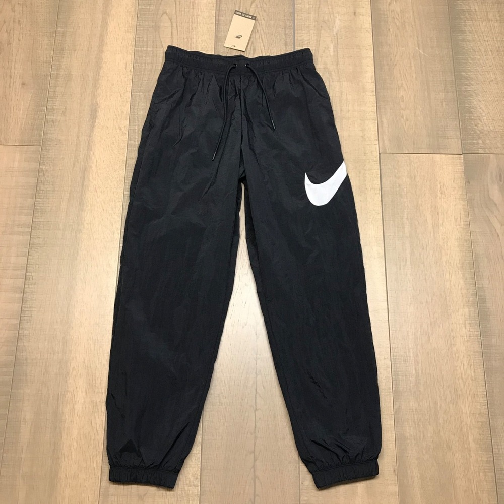 Nike Pants Womens Size S Black Loose Fit Nylon Mesh Lined Sportswear